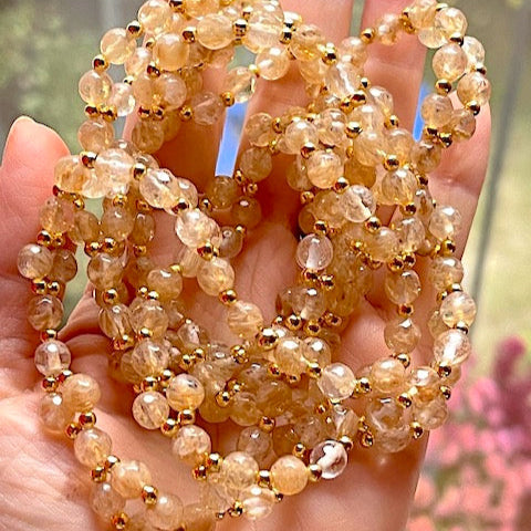 Tantric Mala Necklace: Citrine 6 mm