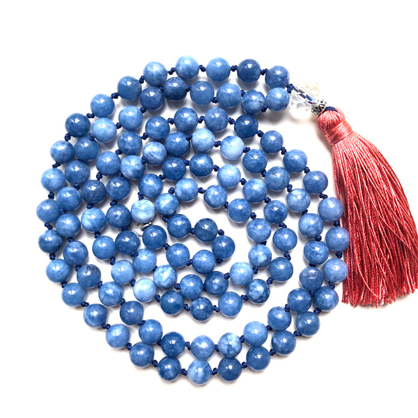 Jade Mala Beads, Clove, 108 Mala, Mala Necklace, Knotted Necklace, Yoga Jewelry, Meditation Beads