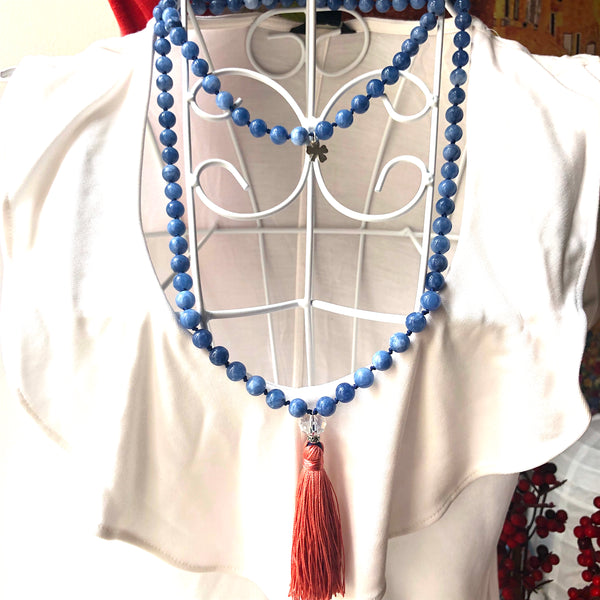 Jade Mala Beads, Clove, 108 Mala, Mala Necklace, Knotted Necklace, Yoga Jewelry, Meditation Beads