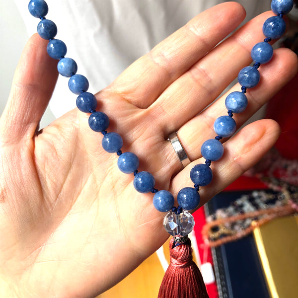 Jade Mala Beads, Clove, 108 Mala, Mala Necklace, Knotted Necklace, Yoga Jewelry, Meditation Beads