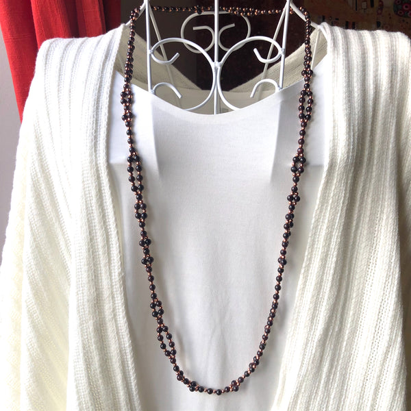 Tantric Mala Necklace: Garnet 6 mm.