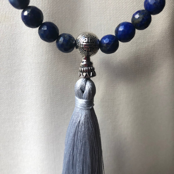 Lapis Lazuli Mala Necklace, Jade Mala Beads, 108 Mala, Yoga Necklace