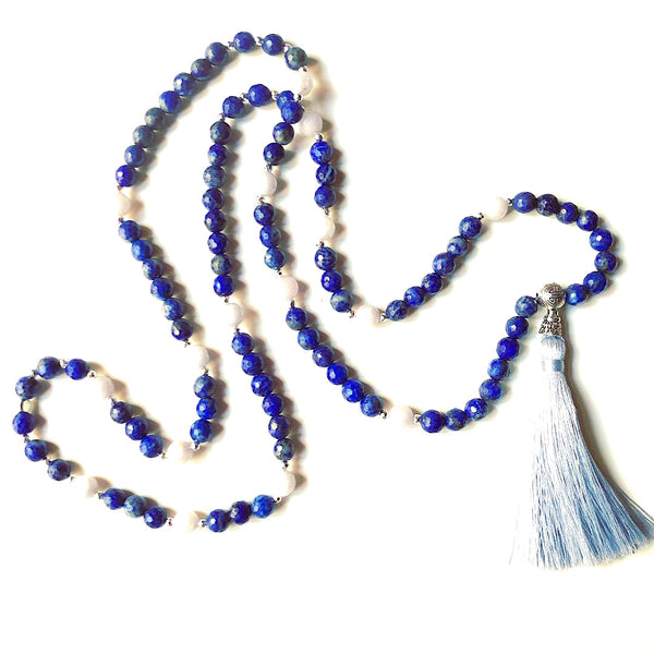 Lapis Lazuli Mala Necklace, Jade Mala Beads, 108 Mala, Yoga Necklace