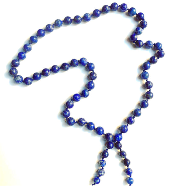 Lapis Lazuli Mala Necklace, Mala Beads, 54 Mala, Yoga Necklace, Meditation Mala, Spiritual Jewelry