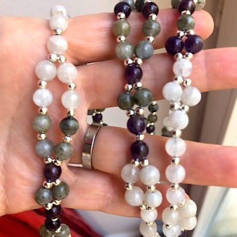 labradorite amethyst moonstone tantric mala
