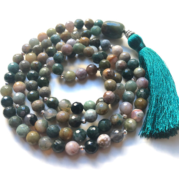 Agate Mala Beads, 108 Mala, Mala Necklace, Yoga Jewelry, Meditation Beads