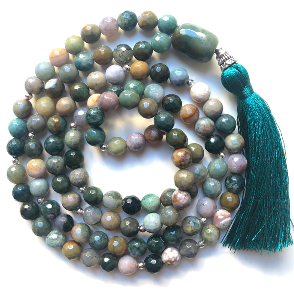 Agate Mala Beads, 108 Mala, Mala Necklace, Yoga Jewelry, Meditation Beads