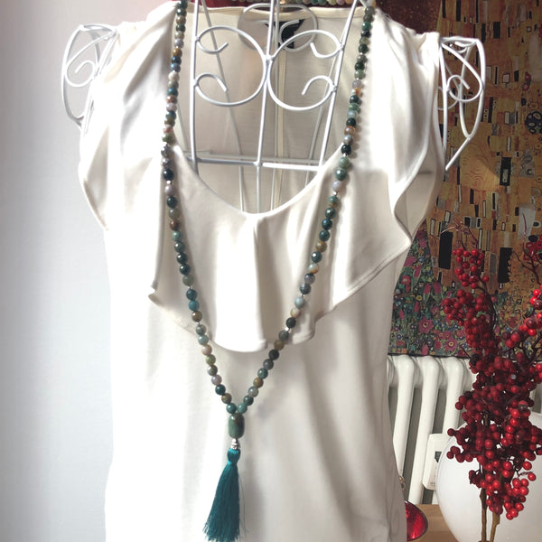 Agate Mala Beads, 108 Mala, Mala Necklace, Yoga Jewelry, Meditation Beads