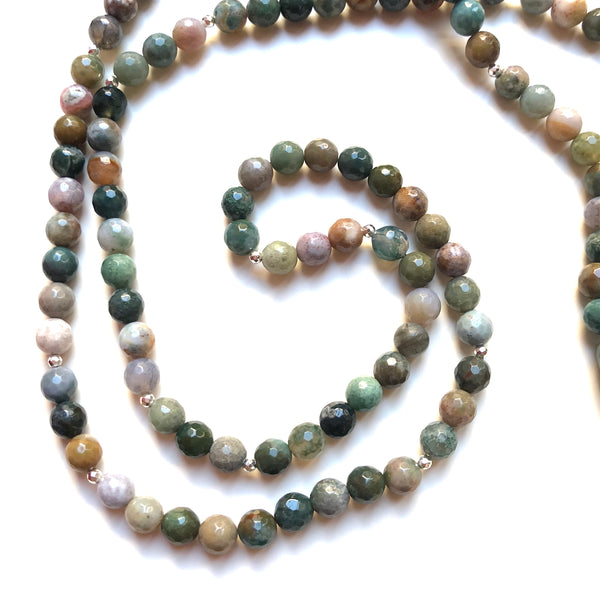 Aria Mala Atelier's unique one-of-a-kind Agate, Agate guru bead is for yoga meditation empowering spiritual daily practise and intention setting