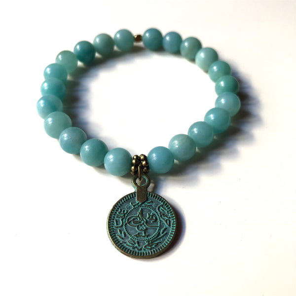 Self-Confidence, Amazonite Mala Bracelet, Wrist Mala Beads, Yoga Bracelet, Mala Bracelet