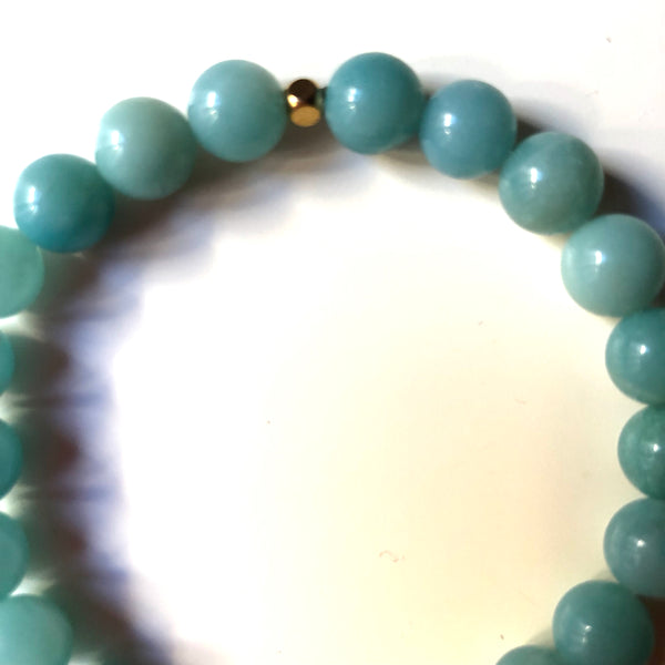 Self-Confidence, Amazonite Mala Bracelet, Wrist Mala Beads, Yoga Bracelet, Mala Bracelet