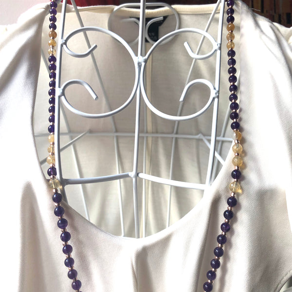 Amethyst Mala Beads, Yoga Jewelry, 108 Mala, Citrine Mala Necklace, Meditation Beads
