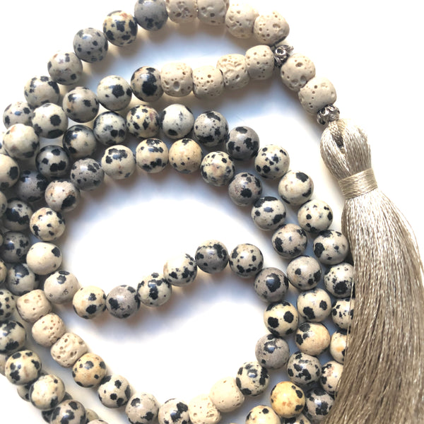 Lavastone Mala Beads, 108 Mala, Jasper Mala Necklace, Yoga Jewelry, Meditation Beads