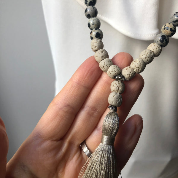 Lavastone Mala Beads, 108 Mala, Jasper Mala Necklace, Yoga Jewelry, Meditation Beads