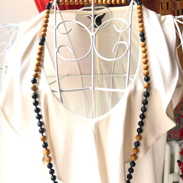 Blue Tiger's Eye Mala Beads, 108 Mala, Tassel Necklace, Yoga Jewelry, Meditation Beads