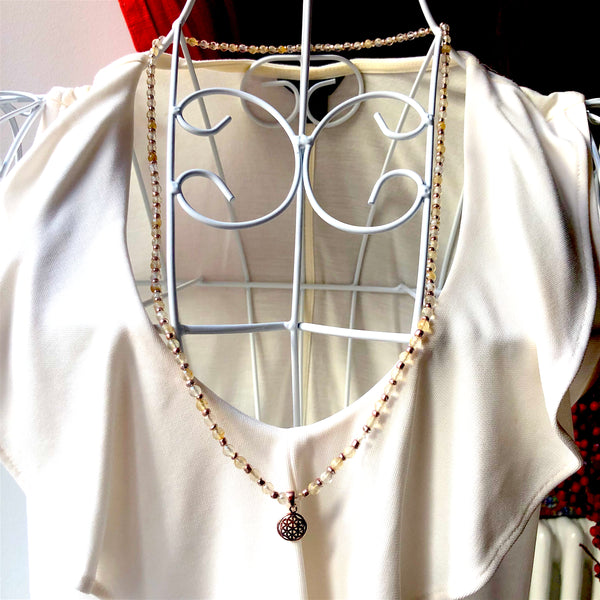 Citrine Mala Beads, 108 Mala, Flower of Life, Mala Necklace, Yoga Jewelry