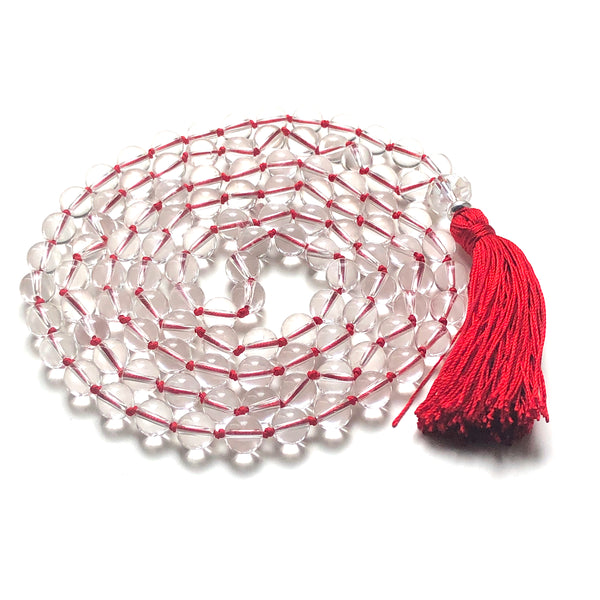 Crystal Quartz Mala Beads, 108 Mala, Mala Necklace, Yoga Jewelry, Self Love