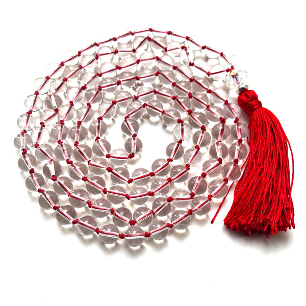 Crystal Quartz Mala Beads, 108 Mala, Mala Necklace, Yoga Jewelry, Self Love