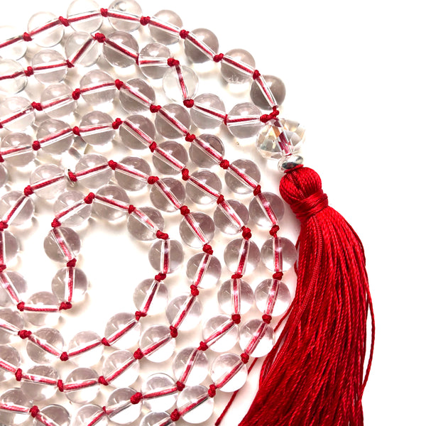 Crystal Quartz Mala Beads, 108 Mala, Mala Necklace, Yoga Jewelry, Self Love