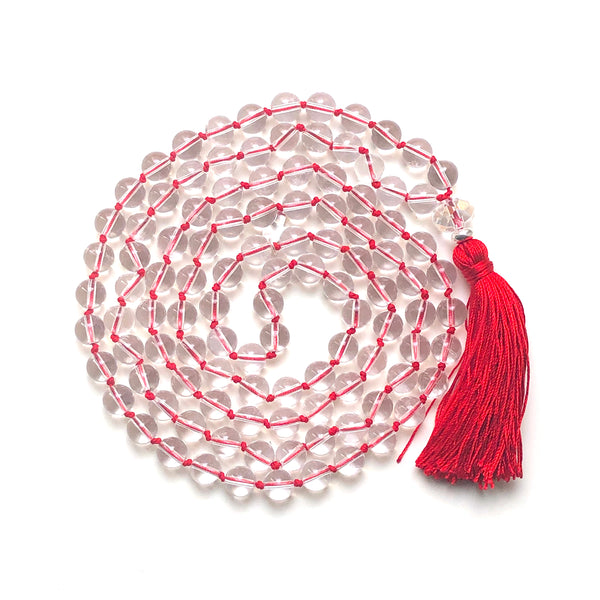Crystal Quartz Mala Beads, 108 Mala, Mala Necklace, Yoga Jewelry, Self Love