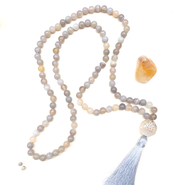 Agate Mala Beads, 108 Mala, Mala Necklace, Mandala, Yoga Schmuck, Meditation