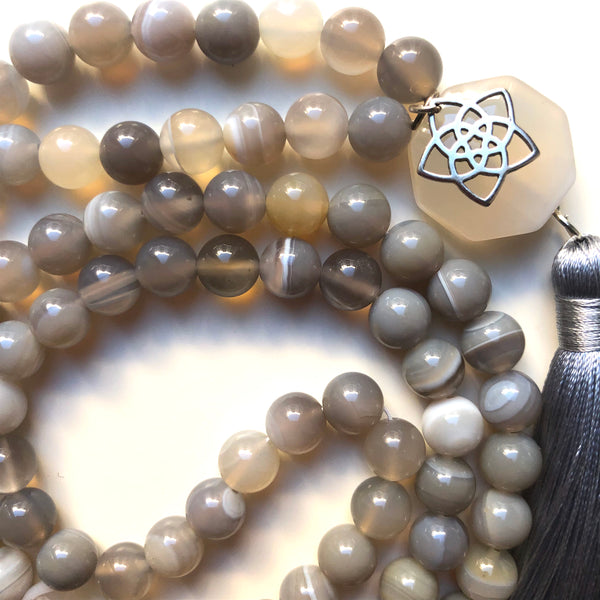 Agate Mala Beads, 108 Mala, Mala Necklace, Mandala, Yoga Schmuck, Meditation