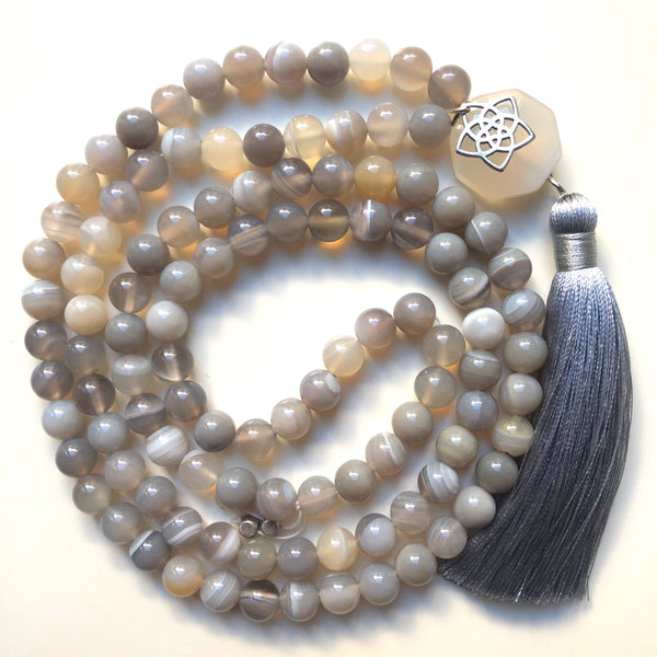 Agate Mala Beads, 108 Mala, Mala Necklace, Mandala, Yoga Schmuck, Meditation