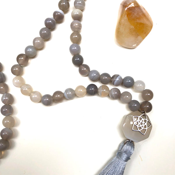 Agate Mala Beads, 108 Mala, Mala Necklace, Mandala, Yoga Schmuck, Meditation
