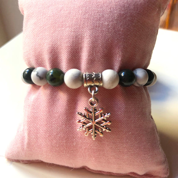 Howlite Mala Bracelet, Jasper Wrist Mala Beads, Yoga Bracelet, Mala Bracelet, Yoga Schmuck