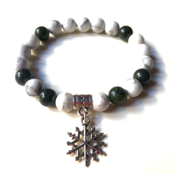 Howlite Mala Bracelet, Jasper Wrist Mala Beads, Yoga Bracelet, Mala Bracelet, Yoga Schmuck