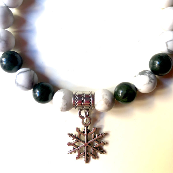 Howlite Mala Bracelet, Jasper Wrist Mala Beads, Yoga Bracelet, Mala Bracelet, Yoga Schmuck