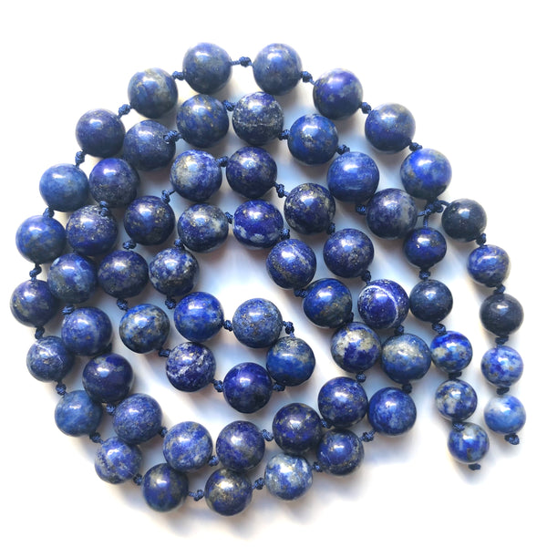 Lapis Lazuli Mala Necklace, Mala Beads, 54 Mala, Yoga Necklace, Meditation Mala, Spiritual Jewelry