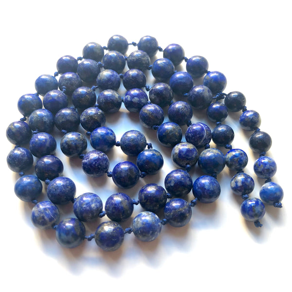 Lapis Lazuli Mala Necklace, Mala Beads, 54 Mala, Yoga Necklace, Meditation Mala, Spiritual Jewelry