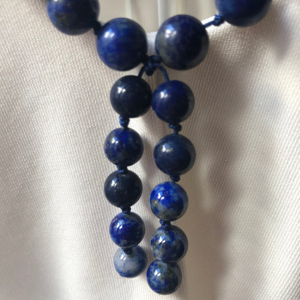 Lapis Lazuli Mala Necklace, Mala Beads, 54 Mala, Yoga Necklace, Meditation Mala, Spiritual Jewelry