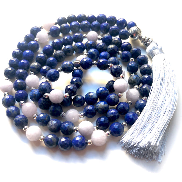 Lapis Lazuli Mala Necklace, Jade Mala Beads, 108 Mala, Yoga Necklace