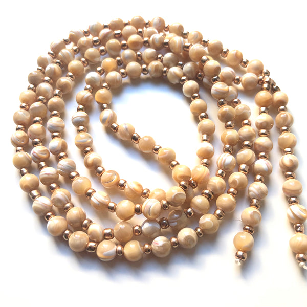 Mother of Pearl Mala Beads, 108 Mala, Mala Necklace, Yoga Jewelry, Karma Beads, Meditation Beads