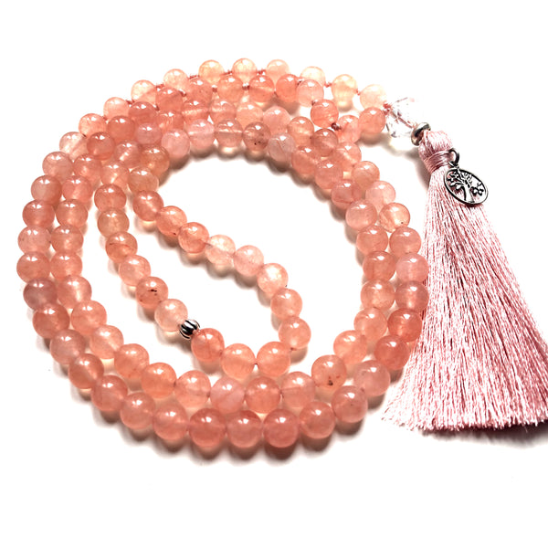 Jade Mala Beads, Tree of Life, 108 Mala, Mala Necklace, Yoga Jewelry, Meditation Beads