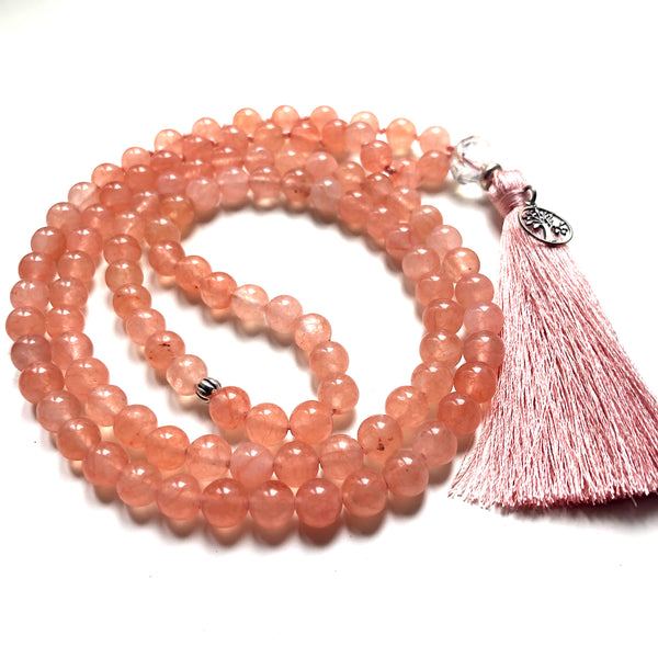 Jade Mala Beads, Tree of Life, 108 Mala, Mala Necklace, Yoga Jewelry, Meditation Beads
