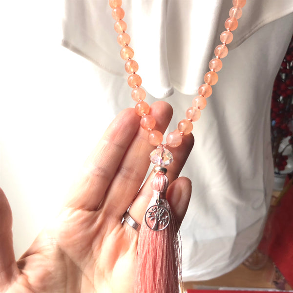 Jade Mala Beads, Tree of Life, 108 Mala, Mala Necklace, Yoga Jewelry, Meditation Beads