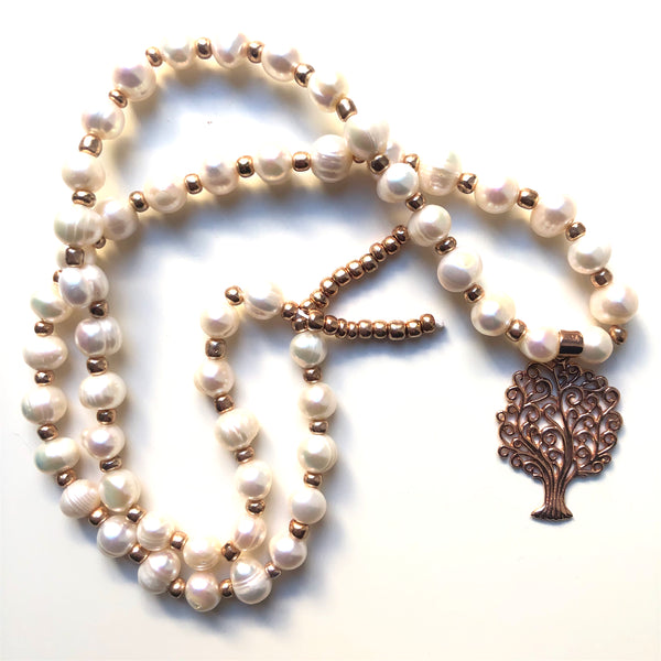 Pearl Mala Beads, 54 Mala, Mala Necklace, Yoga Jewelry, Meditation Beads