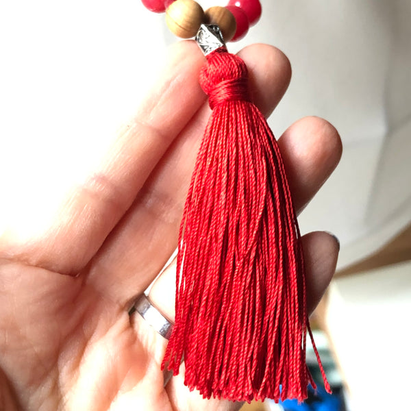 Red Jade Mala Beads, 108 Mala, Mala Necklace, Namaste Mala, Yoga Jewelry, Meditation Beads