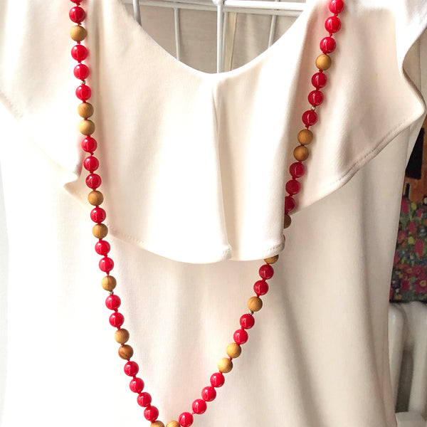 Red Jade Mala Beads, 108 Mala, Mala Necklace, Namaste Mala, Yoga Jewelry, Meditation Beads