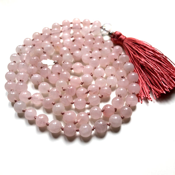 Rose Quartz Mala Beads, 108 Mala, Mala Necklace, Yoga Jewelry, Self Love