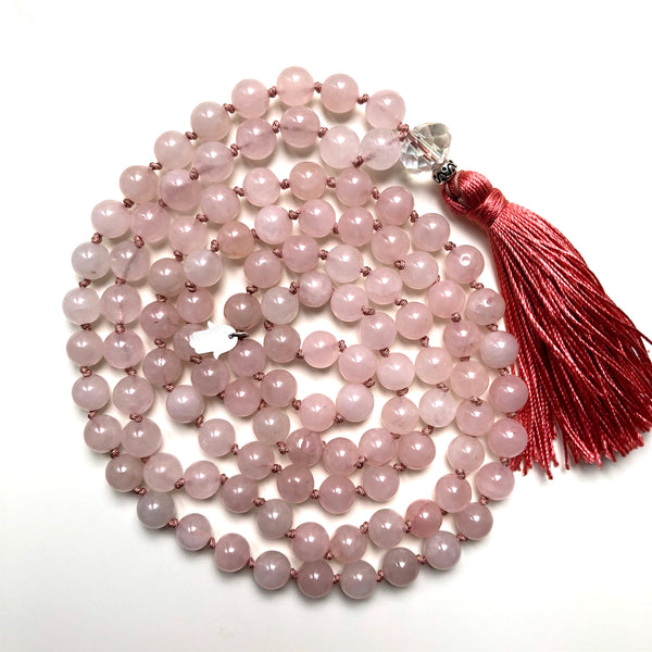 Rose Quartz Mala Beads, 108 Mala, Mala Necklace, Yoga Jewelry, Self Love