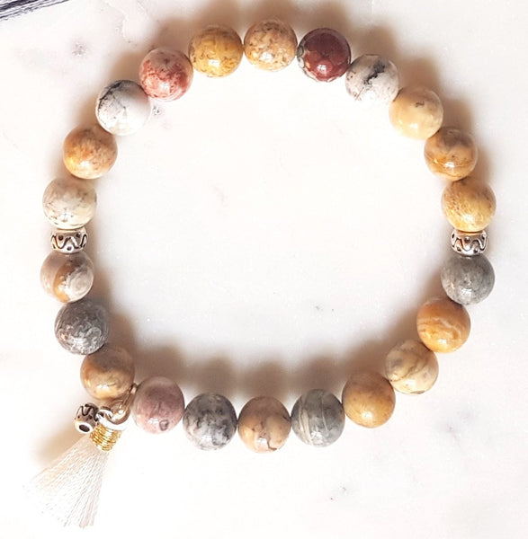 Parinama (Transformation) Sky Eye Jasper Yoga Bracelet