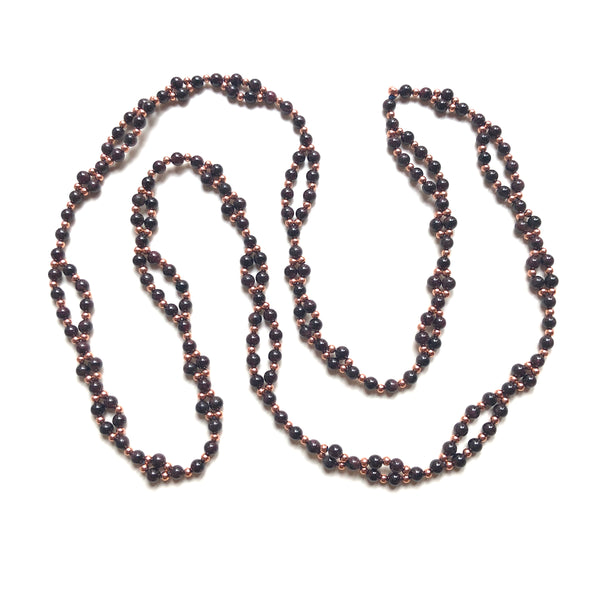 garnet tantric mala necklace 6 mm