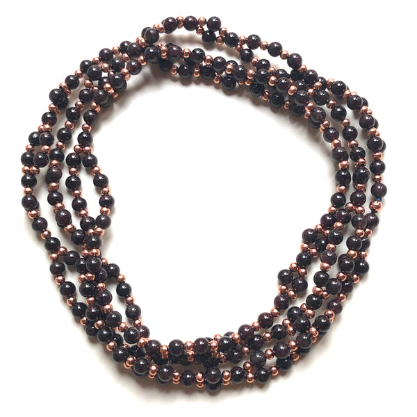 garnet tantric mala necklace 6 mm