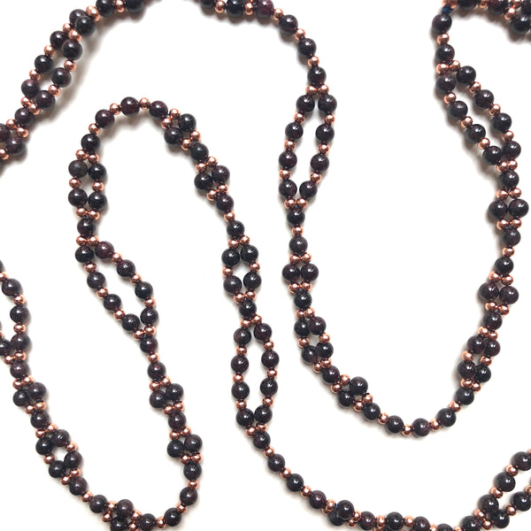 Tantric Mala Necklace: Garnet 6 mm.