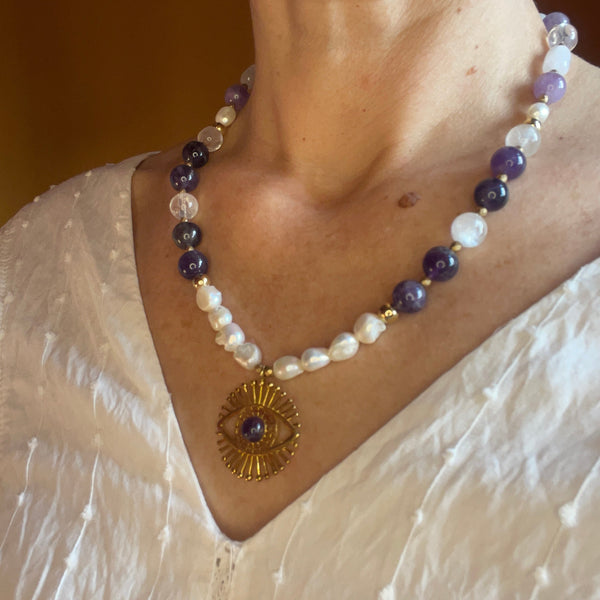 Serene Light: Quartz, Selenite, Pearl, Ametrine & Amethyst