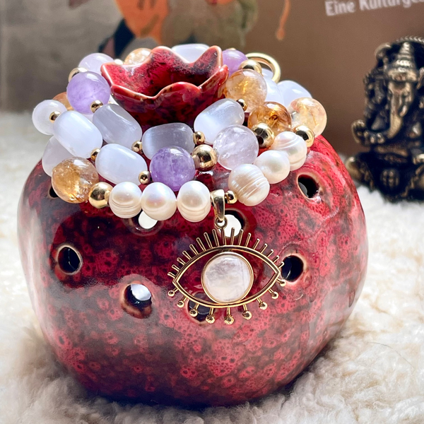 Celestial Grace: Quartz, Selenite, Pearl, Citrine & Amethyst